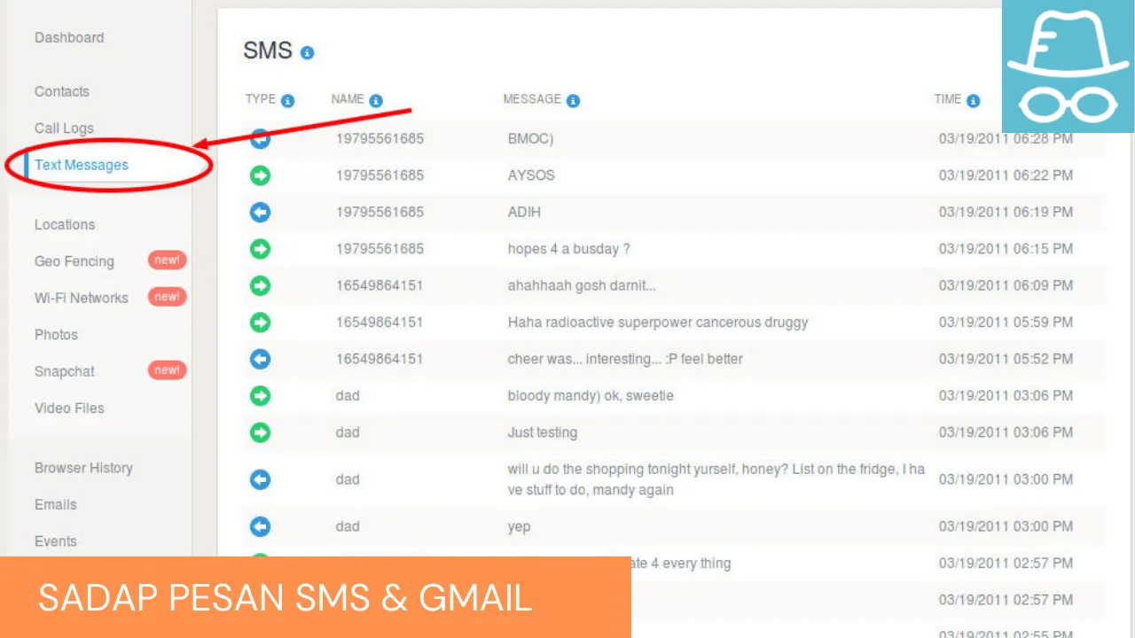 Sadap SMS & Gmail dengan MSPY