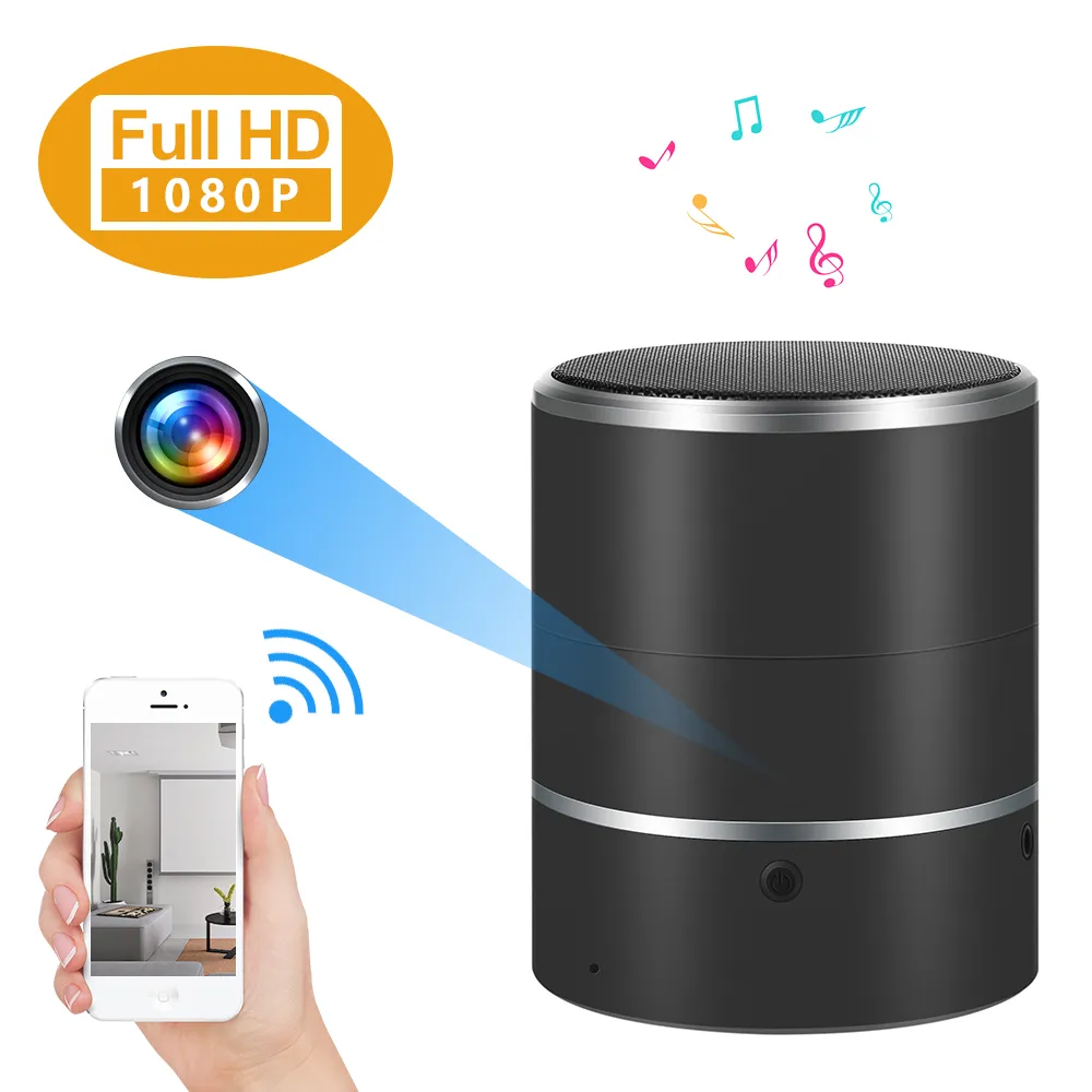 Bluetooth Speaker WIFI IP Kamera 1080 P FHD Video Recorder Spy Tersembunyi Nanny Cam