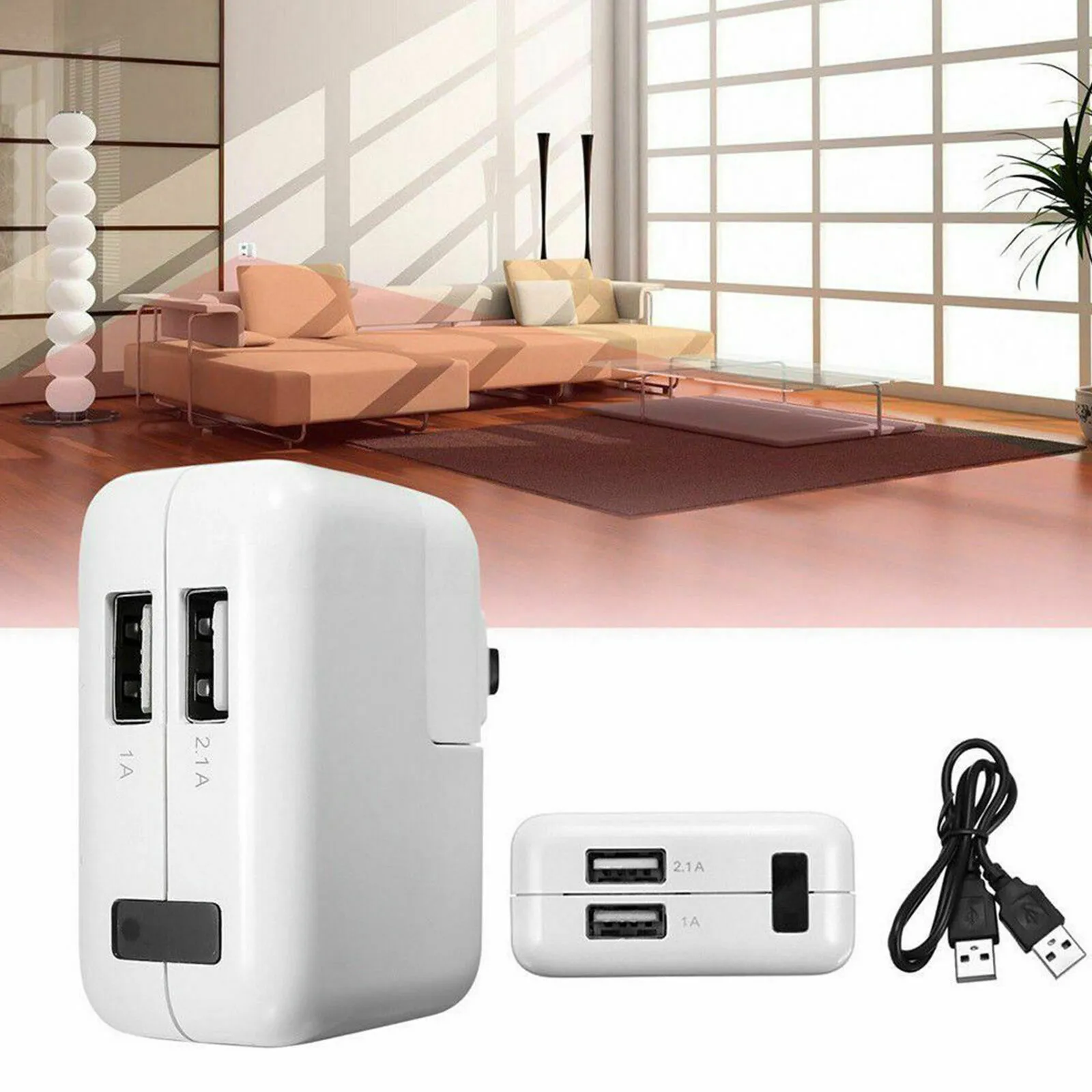 Hidden Spy Camera Wall Charger Wireless USB Charging