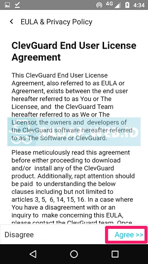Menerima Persetujuan Pengguna ClevGuard