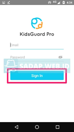 Login dengan Akun KidsGuard Pro