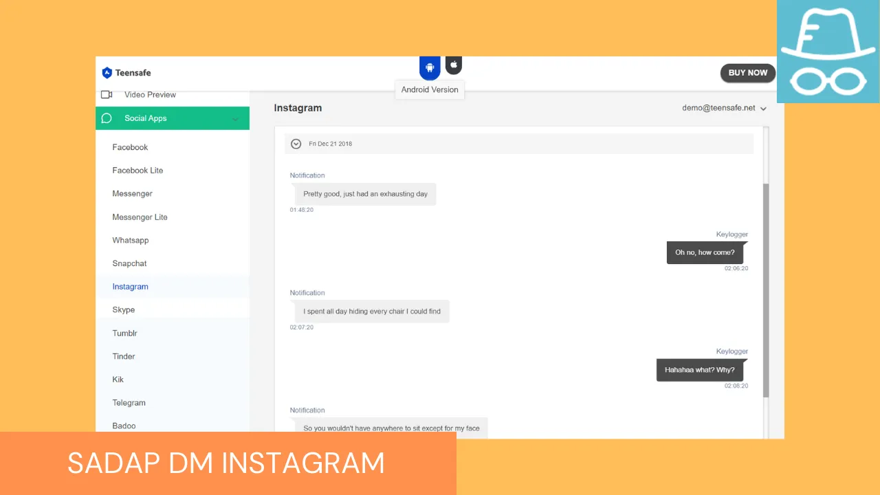 Aplikasi Sadap Chat WhatsApp dan Instagram - TeenSafe