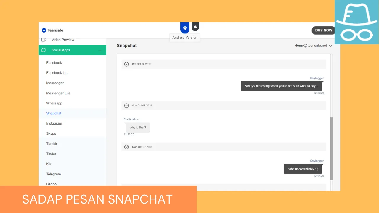 Aplikasi Sadap SnapChat - TeenSafe