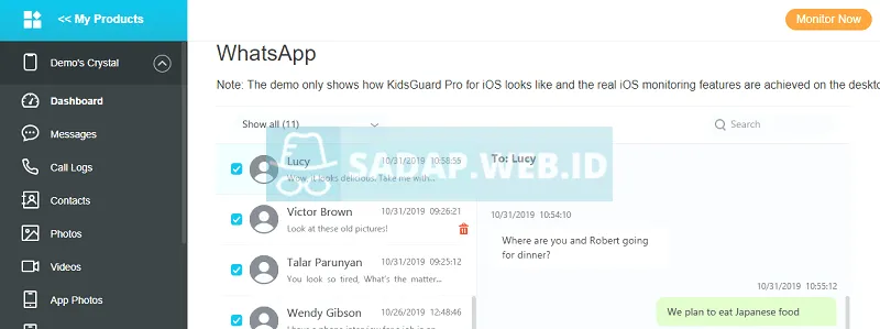 Sadap WhatsApp dengan KidsGuard Pro