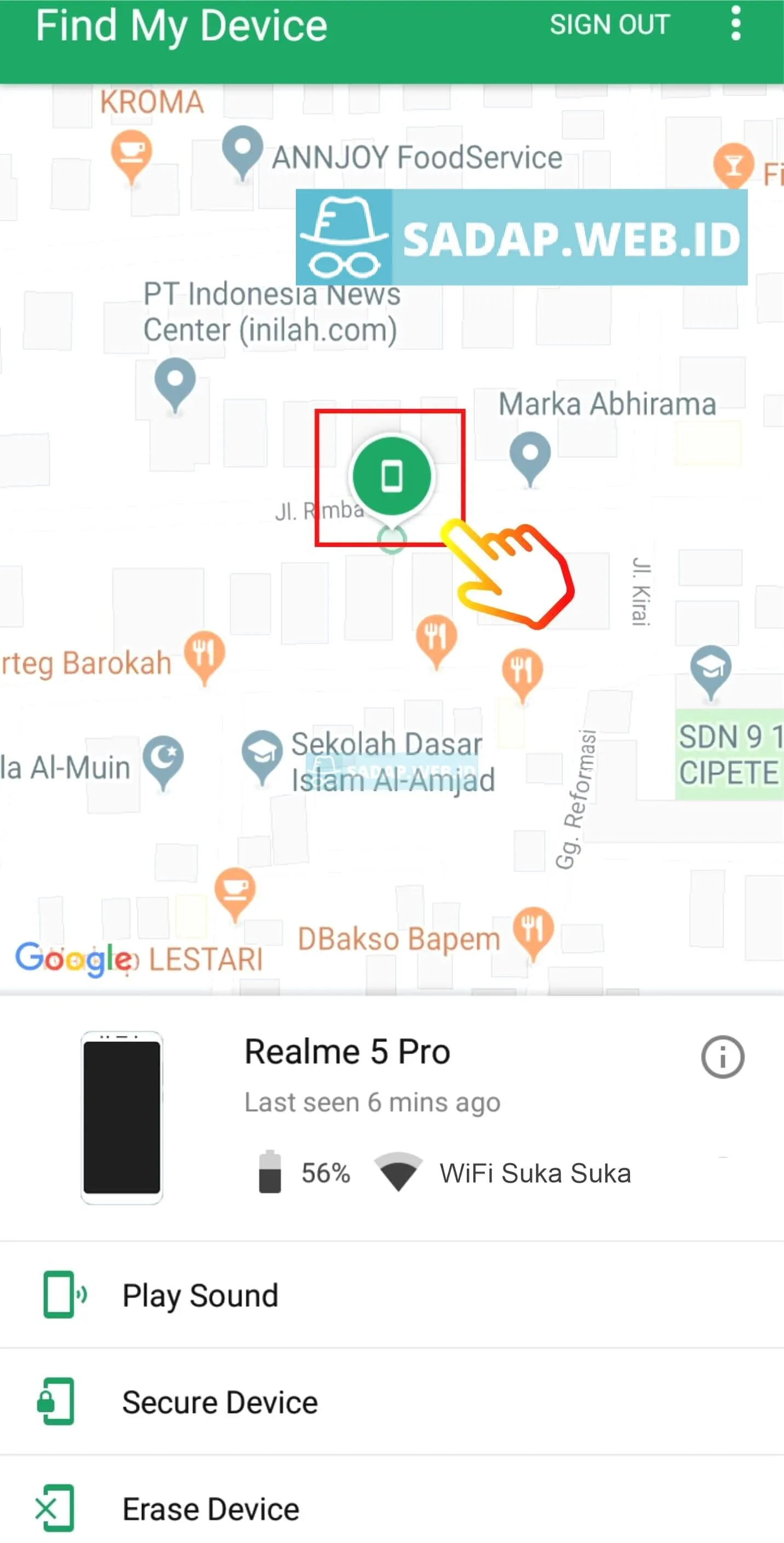 Melacak Android Hilang Tanpa GPS - Bagian 5