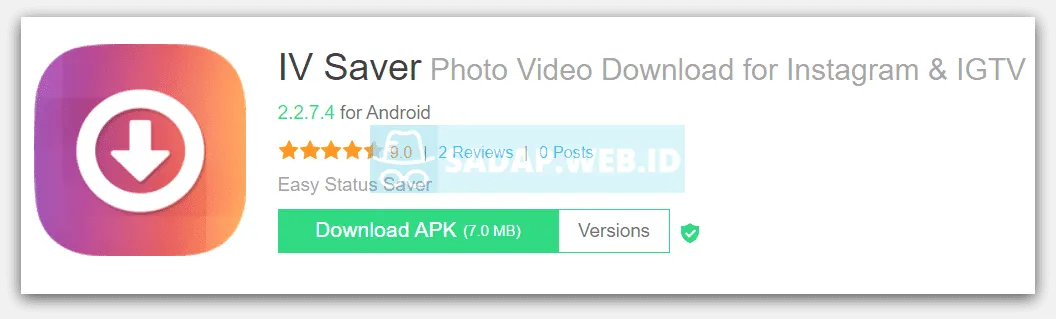 Aplikasi IV Saver Download Video Instagram