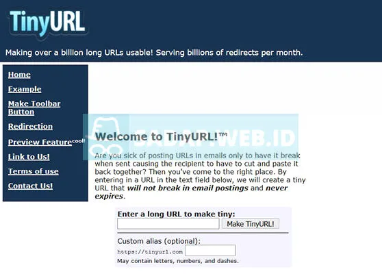 Shorten URL untuk marketing online - TinyURL